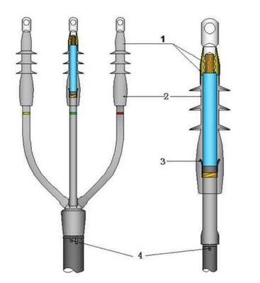 Thiết bị chấm dứt dây thừng thu nhỏ lạnh bằng cao su silicone lỏng lên đến 42 kV